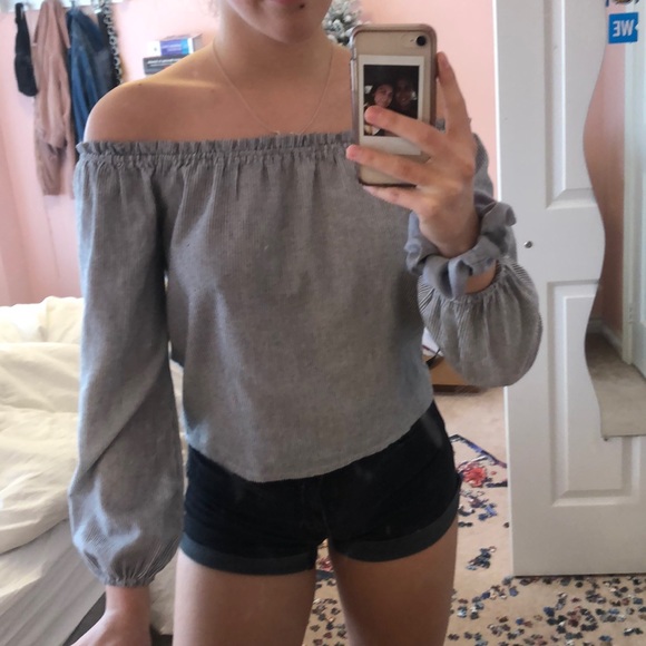 striped off the shoulder brandy melville top - Picture 2 of 2